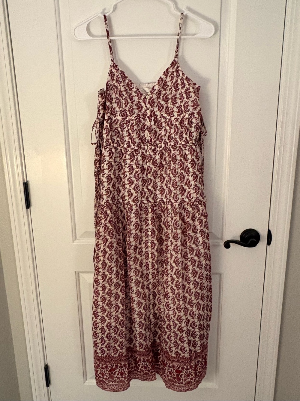 American Eagle Outfitters Red and White Floral Printed Maxi Dress